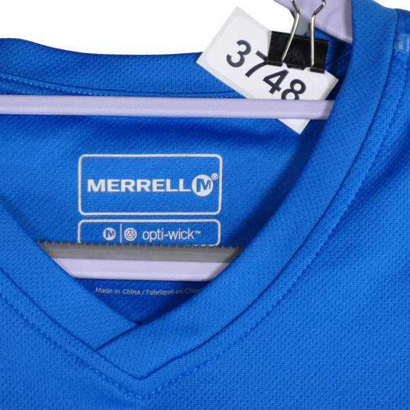 Merrell Performance Top Womens Medium Blue Run Run Run Graphic Opti Wick Active - Picture 4 of 13